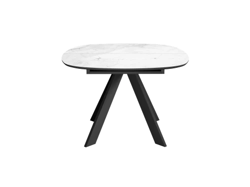 Стол DikLine BK100 Керамика Белый мрамор/подстолье черное/опоры черные