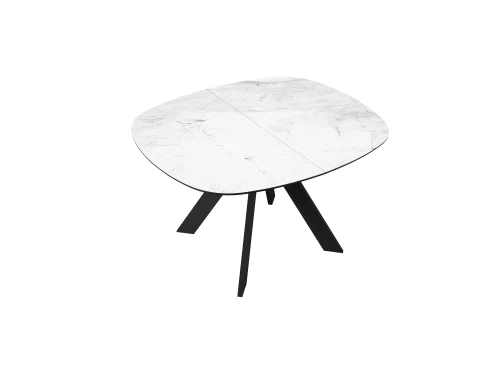 Стол DikLine BK100 Керамика Белый мрамор/подстолье черное/опоры черные