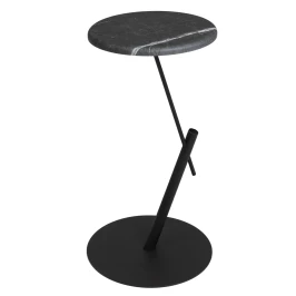 Стол приставной круглый МеталлАрт М015 черный мрамор/черный