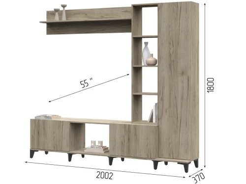 Стенка «Аурелия», дуб крафт серый