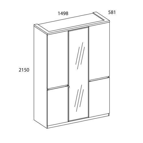 TAURUS, Шкаф 3DG HZ. Цвет БЕЛЫЙ / ДУБ ВОТАН