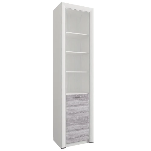 Шкаф открытый 1D, OLIVIA, цвет вудлайн крем/дуб анкона