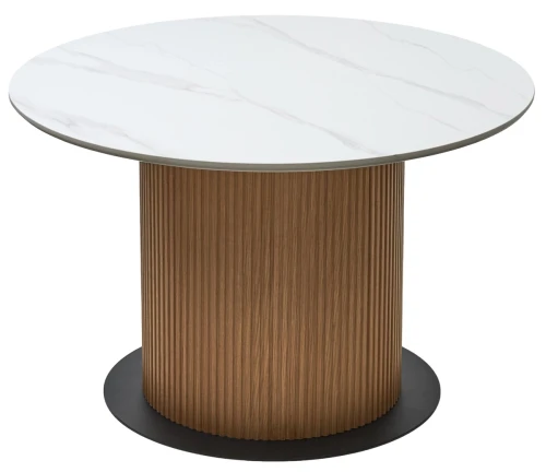 Стол MESA D120 цвет БЕЛЫЙ МРАМОР M326 / Каркас OAK, ®DISAUR