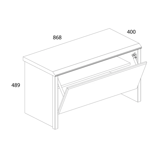 Тумба для обуви 1D, BJORK, цвет ольха полярная/оникс