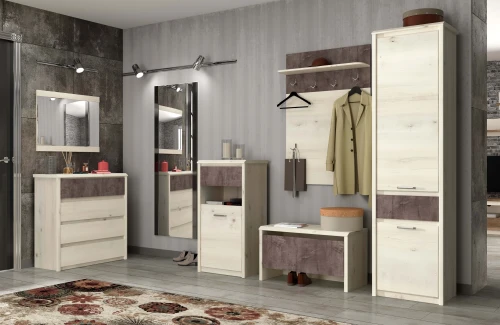 Тумба для обуви 1D, BJORK, цвет ольха полярная/оникс