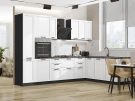 Кухонный гарнитур Нео-03 White Silk Graphite
