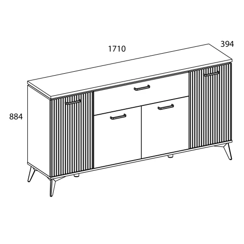 VINATI, Тумба 4D1S. Цвет ПЕРСИДСКИЙ ЖЕМЧУГ/ АМАРОК