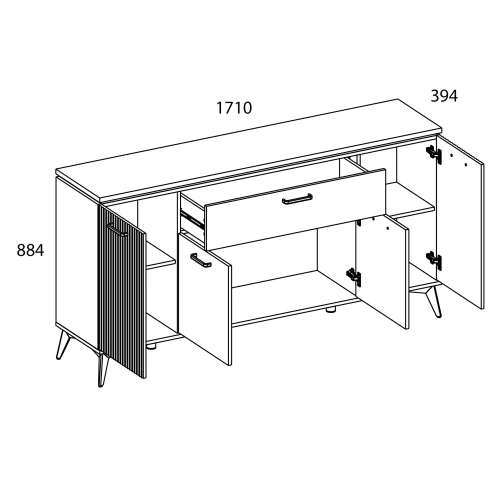 VINATI, Тумба 4D1S. Цвет ПЕРСИДСКИЙ ЖЕМЧУГ/ АМАРОК