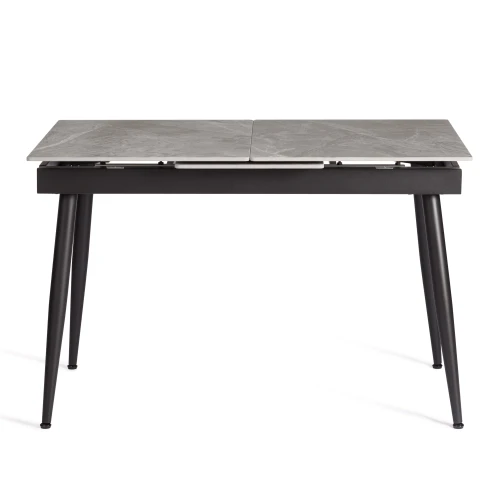 Стол обеденный Balmoral/Балморал столешница керамика (глянцевая) / опоры металл, серый/чёрный, (120+40)x80x75(+1) см