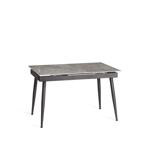 Стол обеденный Balmoral/Балморал столешница керамика (глянцевая) / опоры металл, серый/чёрный, (120+40)x80x75(+1) см