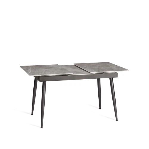 Стол обеденный Balmoral/Балморал столешница керамика (глянцевая) / опоры металл, серый/чёрный, (120+40)x80x75(+1) см