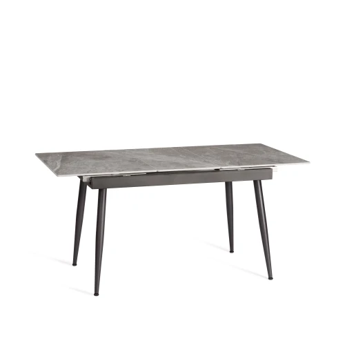 Стол обеденный Balmoral/Балморал столешница керамика (глянцевая) / опоры металл, серый/чёрный, (120+40)x80x75(+1) см