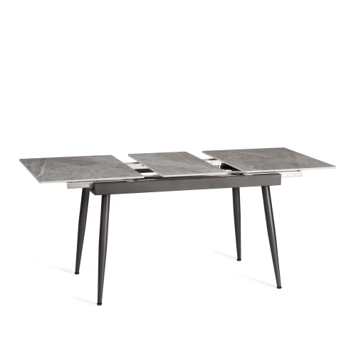 Стол обеденный Balmoral/Балморал столешница керамика (глянцевая) / опоры металл, серый/чёрный, (120+40)x80x75(+1) см