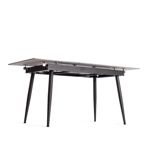 Стол обеденный Balmoral/Балморал столешница керамика (глянцевая) / опоры металл, серый/чёрный, (120+40)x80x75(+1) см