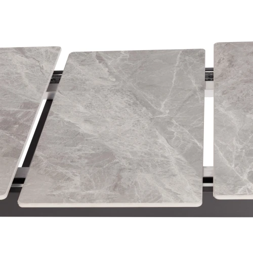 Стол обеденный Balmoral/Балморал столешница керамика (глянцевая) / опоры металл, серый/чёрный, (120+40)x80x75(+1) см