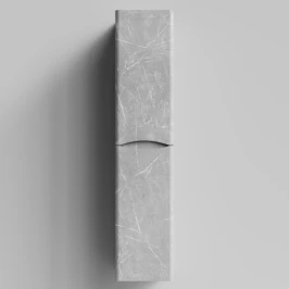 Пенал Адель 30 (2 двери) подвесной, Мрамор Белый софт тач 4044-2, правый, бельевая корзина