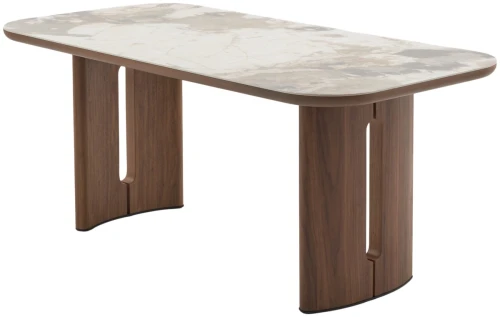 Стол БАРК (BARK) 180 цвет CA035, керамика / Орех (WALNUT), ®DISAUR