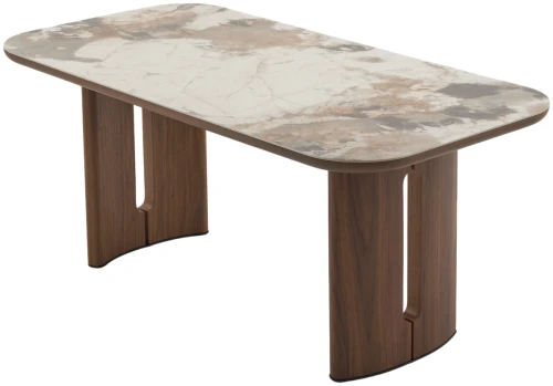 Стол БАРК (BARK) 180 цвет CA035, керамика / Орех (WALNUT), ®DISAUR