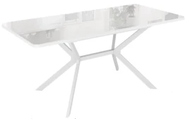 Стол обеденный AGAT 118-160/80 (корпус стекло Белое, Белый)