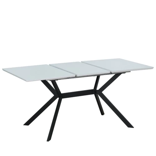 Стол обеденный AGAT 118-160/80 (корпус стекло Белое, Белый)