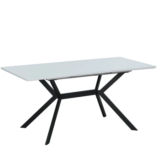 Стол обеденный AGAT 118-160/80 (корпус стекло Белое, Белый)