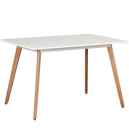 T-14 Стол обеденный БЕЛЫЙ 120*80 см, столешница МДФ, основание бук