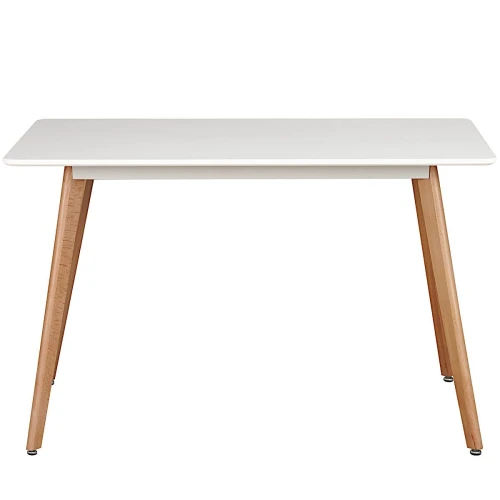 T-14 Стол обеденный БЕЛЫЙ 120*80 см, столешница МДФ, основание бук