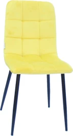 C919/DC809 Стул мягкий, ЖЕЛТЫЙ#h40 велюр, каркас металл черный КРУГЛЫЙ