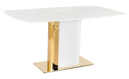 Стол обеденный Барнео BS1802-160GR, 160х90х76 см, светло-серая керамика/золото