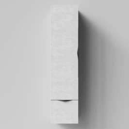 Пенал Марко 35 подвесной,дверь и ящик, ручки Черные, Белый камень ПВХ 57805, левый