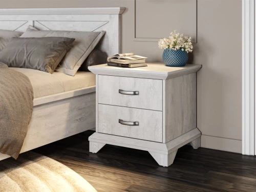 Тумба «Лорена» 2ящ, Бетон Паин белый