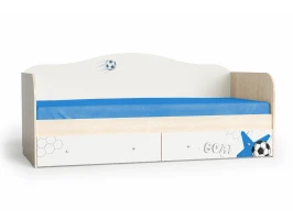 Кровать "Футбол", Шимо светлый/Белый Шёлк