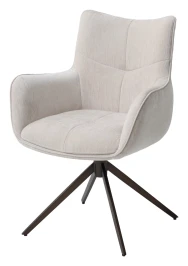 Стул PRATO 360 град поворот с возвратом BOSTON-102 латте, ткань / медный брашированный, ®DISAUR