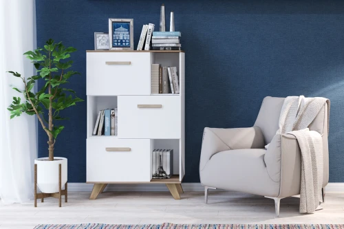 Шкаф низкий с нишами Вега Скандинавия