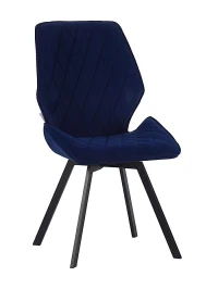 DC233 Стул мягкий поворотный 360, СИНИЙ#M420-46 велюр, каркас металл, черный КВАДРАТ