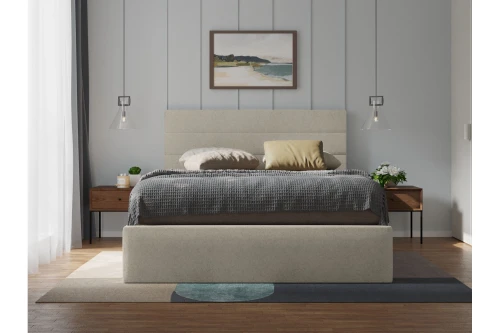 Кровать с ламелями Верджиния 1600, Светло - серый