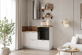 Готовая кухня КГ 1500 ПВХ, Белый софт матовый Арника РМ в.3