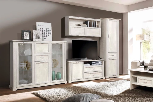 Шкаф-пенал Сохо 32.04-01, Бетон пайн белый