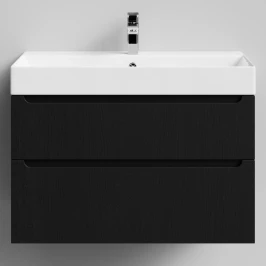 Тумба Бонум 1, 85 подвесной, Дуб цвет 27 Vodok с раковиной в комплекте