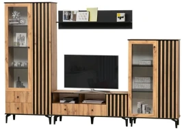 Стенка Либерти 2 (опора h150) Дуб вотан/Черный