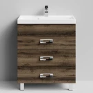 Тумба Орландо 70 напольный, Дуб крымский коричневый ПВХ 131005-9005 Vodok с раковиной в комплекте