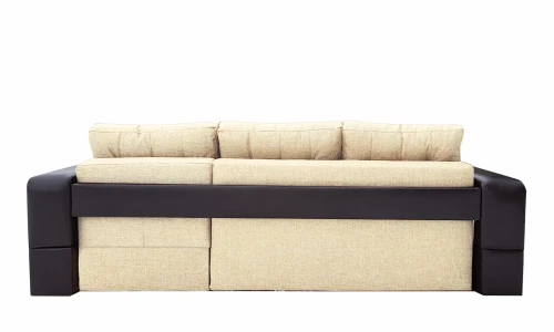 Диван еврокнижка Манчестер угловой 160 с подсветкой, рогожка бежевая НПБ