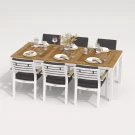 Обеденная группа TELLA  BONTA  каркас белый / стол тик 220 / ткань антрацит