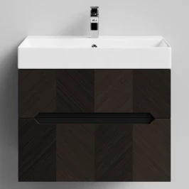 Тумба Элато 70 подвесной, Дуб цвет 20 Vodok с раковиной в комплекте