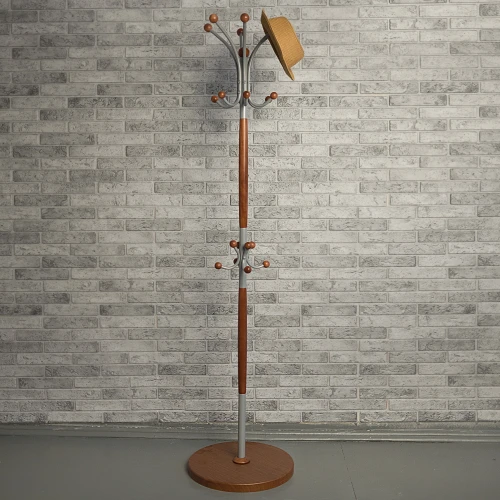 Вешалка напольная Д 1 металлик/ средне-коричневый