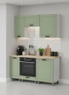 Готовый кухонный гарнитур МК Аленушка 1,6м в.5 Астра Фисташка,скоба черный,сонома