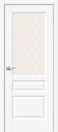Межкомнатная дверь ПЭТ BRAVO Неоклассик-35 White Silk White Сrystal