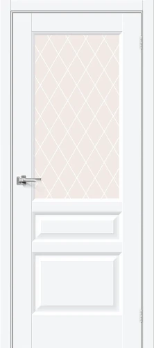 Межкомнатная дверь ПЭТ BRAVO Неоклассик-35 White Silk White Сrystal