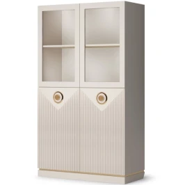 Шкаф-витрина низкая Капри, бежевая