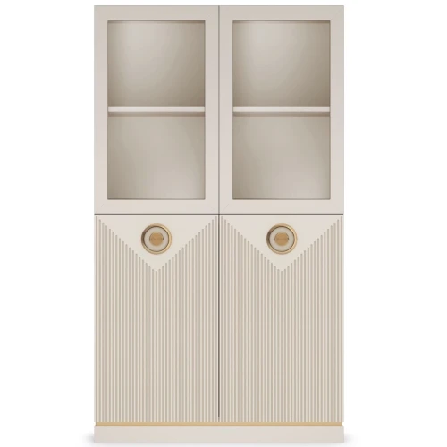 Шкаф-витрина низкая Капри, бежевая